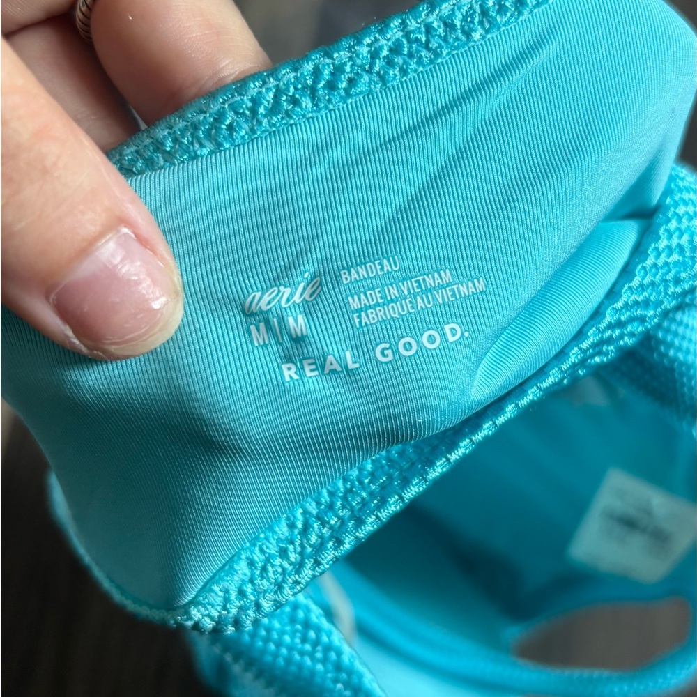 $37 NWT Aerie One Shoulder Bandeau Swim - Picture 6 of 6